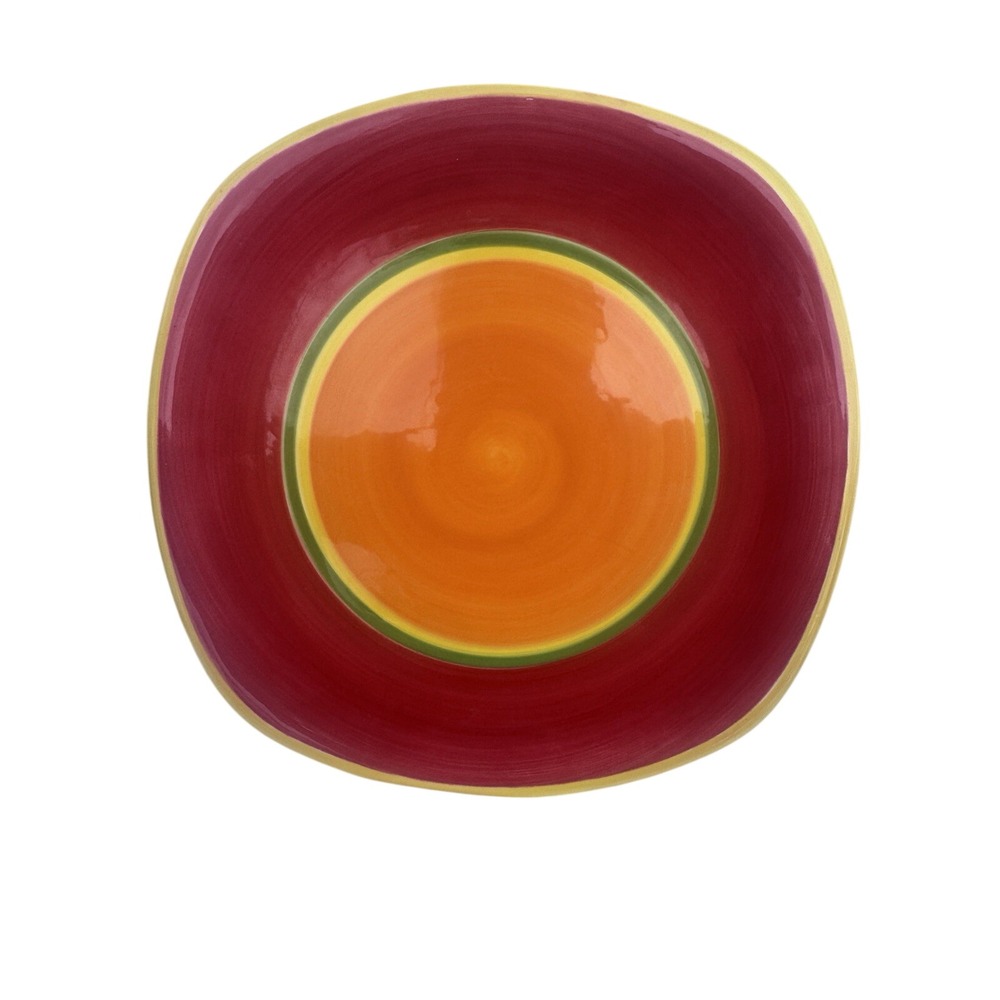 Dansk Replacement 8" Handpainted‎ Caribe Aruba Orange Square Salad Plate